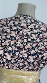 Latina Spandex -Negru Floricele Bej STO1248